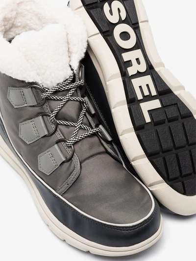 Shop Sorel Grey Explorer Carnival Ankle Boots