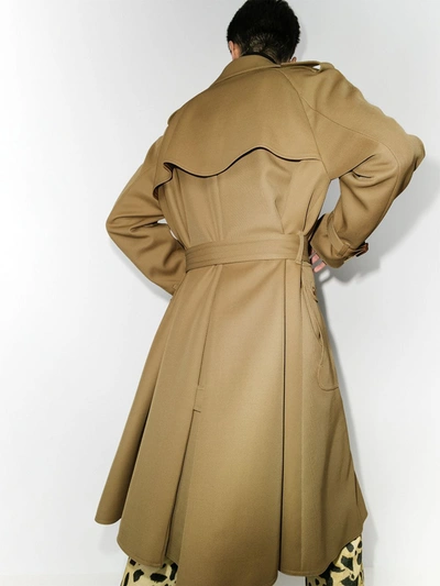 Shop Gucci Double-breasted Wool Trench Coat In Neutrals