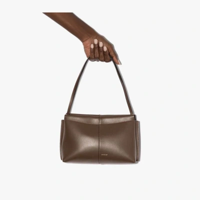 Shop Wandler Brown Carly Mini Leather Shoulder Bag