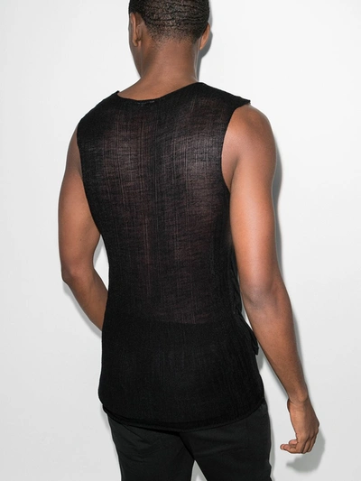 Shop Ann Demeulemeester Sheer Panelled Vest Top In Black