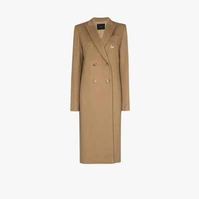 Shop Joseph Double-breasted Tailored Coat In Neutrals