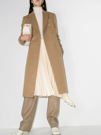 Shop Joseph Double-breasted Tailored Coat In Neutrals