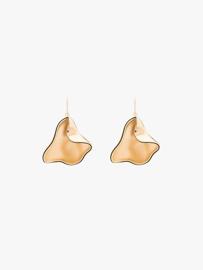 Shop Jil Sander Gold Tone Fluid Folded Earrings