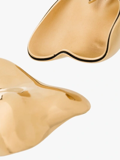 Shop Jil Sander Gold Tone Fluid Folded Earrings