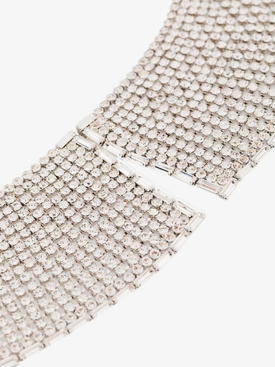 Shop Alessandra Rich Silver Tone Crystal Necklace In Metallic