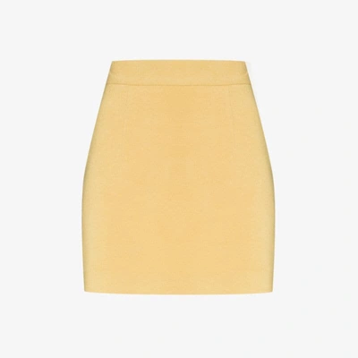 Shop Aleksandre Akhalkatsishvili High Waist Cotton Mini Skirt In Yellow