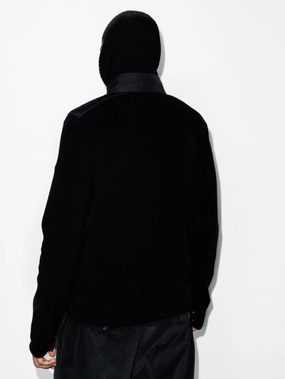Shop Moncler Black Maglia Technical Fleece Jacket