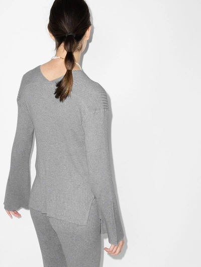 Shop Skin Karla Ribbed Knit Sweater In Grey