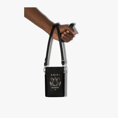 Shop Amiri Black Passport Pouch Bag