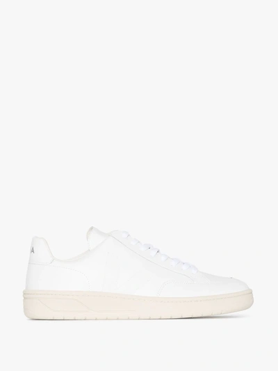 Shop Veja V-12 Leather Sneakers - Men's - Leather/rubber/fabric In White