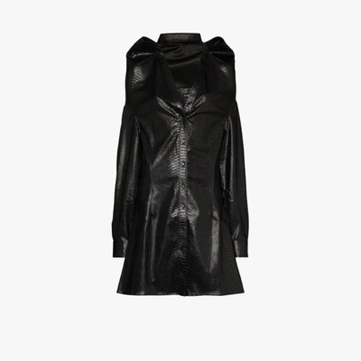 Shop Y/project Faux Snakeskin Folded Shirt In Black