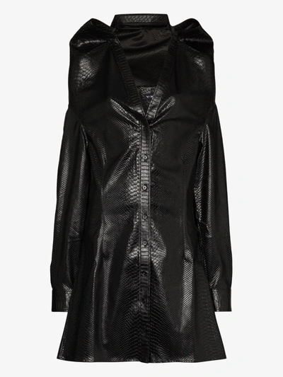 Shop Y/project Faux Snakeskin Folded Shirt In Black