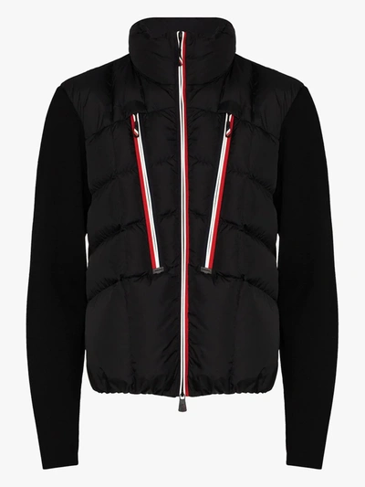 Shop Moncler Black Maglione Panelled Jacket