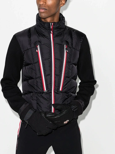 Shop Moncler Black Maglione Panelled Jacket