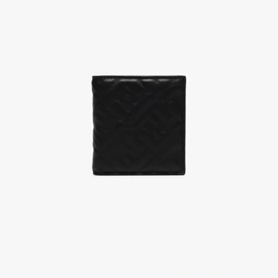 Shop Fendi Black Embossed Logo Bifold Leather Wallet