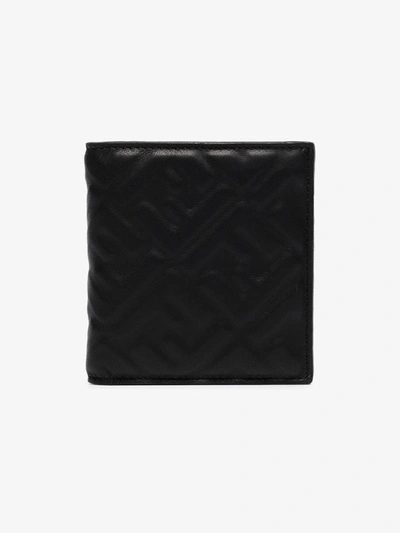 Shop Fendi Black Embossed Logo Bifold Leather Wallet