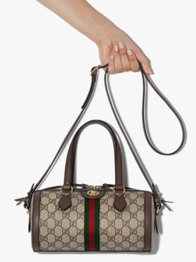 Shop Gucci Kleine 'ophidia' Umhängetasche In Brown