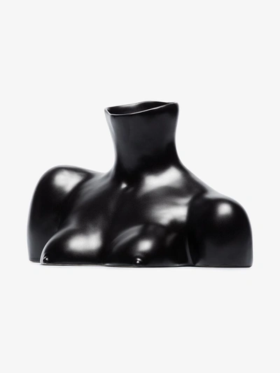 Shop Anissa Kermiche Black Breast Friend Earthenware Vase