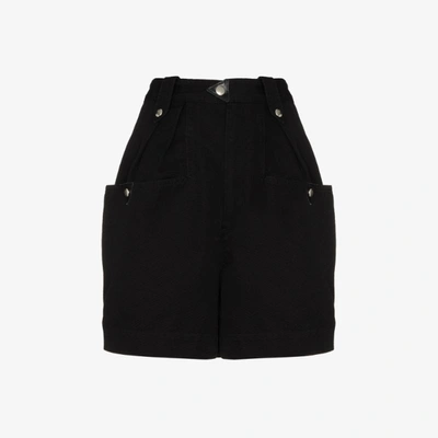 Shop Isabel Marant Étoile Black Palino Cotton Cargo Shorts