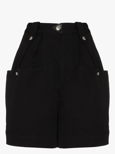 Shop Isabel Marant Étoile Black Palino Cotton Cargo Shorts