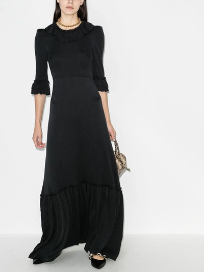 Shop The Vampire's Wife Gloria Ruffled Maxi Dress In Black