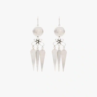 Shop Isabel Marant Silver Tone Ball And Flower Drop Earrings