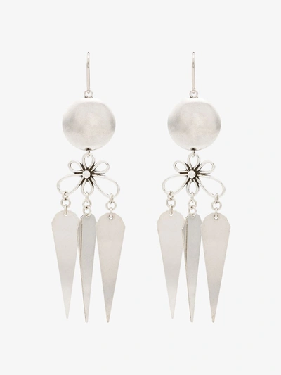 Shop Isabel Marant Silver Tone Ball And Flower Drop Earrings