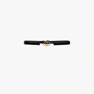 Shop Gucci Black Gg Leather Belt