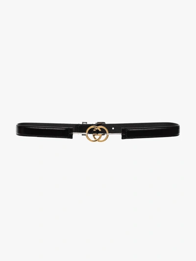 Shop Gucci Black Gg Leather Belt
