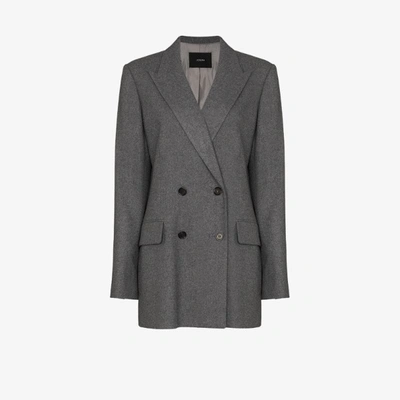 Shop Joseph Jorgan Double-breasted Blazer Jacket In Grey