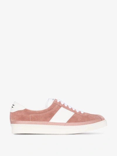 Shop Tom Ford Pink Bannister Suede Sneakers