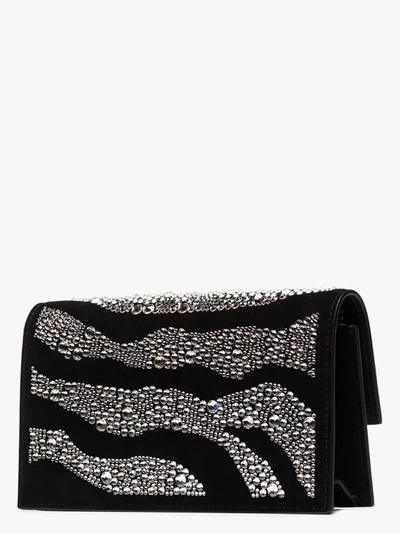 Shop Balmain Black Crystal Embellished Mini Bag