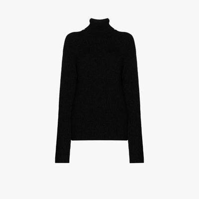 Shop Joseph Ribbed Roll Neck Sweater In Black