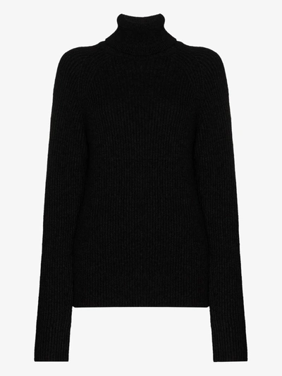 Shop Joseph Ribbed Roll Neck Sweater In Black