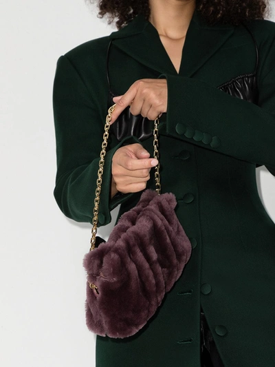 Shop Elleme Purple Vogue Shearling Shoulder Bag