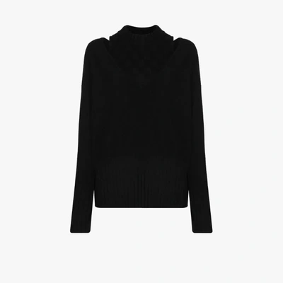 Shop Xu Zhi Cutout Layered Wool Sweater In Black