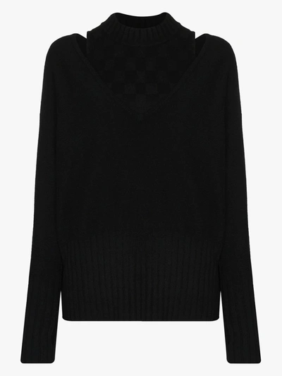 Shop Xu Zhi Cutout Layered Wool Sweater In Black