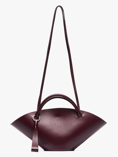 Shop Jil Sander Purple Sombrero Small Leather Tote Bag