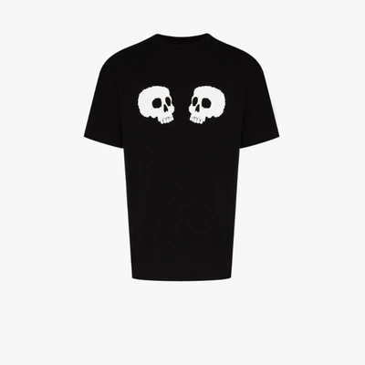 Shop Palm Angels T-shirt Mit Totenkopf-print In Black