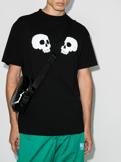 Shop Palm Angels T-shirt Mit Totenkopf-print In Black
