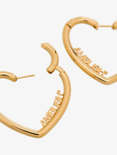 Shop Ambush Gold-plated Mini Heart Hoop Earrings