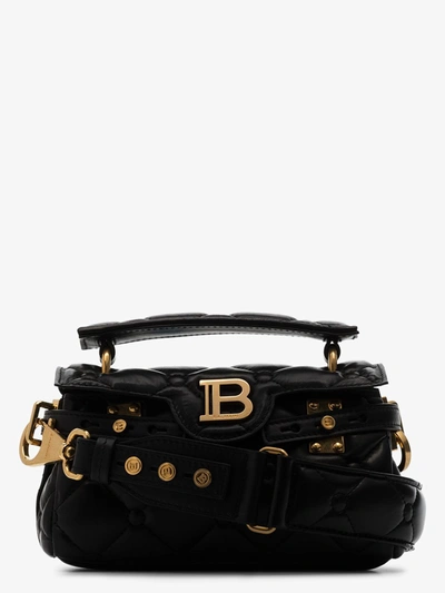 Shop Balmain Black B-buzz 19 Leather Shoulder Bag