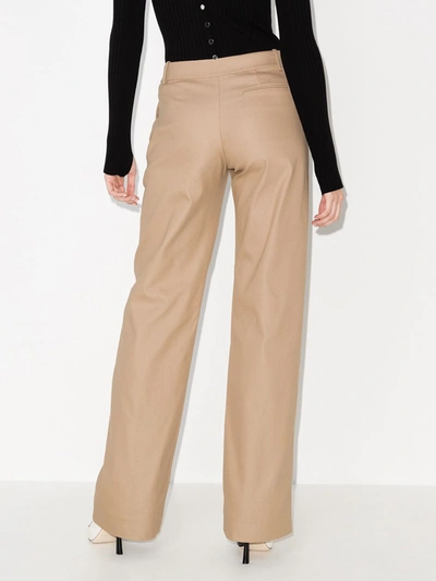 Shop Aleksandre Akhalkatsishvili Straight Leg Cotton Trousers In Brown