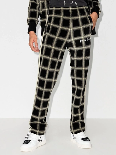 Shop Palm Angels Checked Track Pants In Black