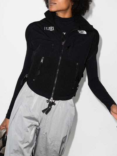 Shop Mm6 Maison Margiela X The North Face Zip-up Gilet In Black