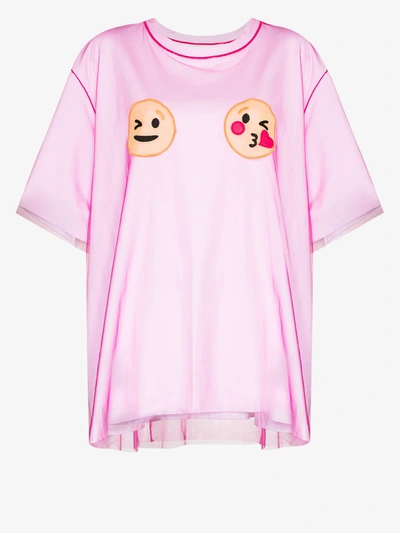 Shop Viktor & Rolf Layered Smiley Face T-shirt In Pink