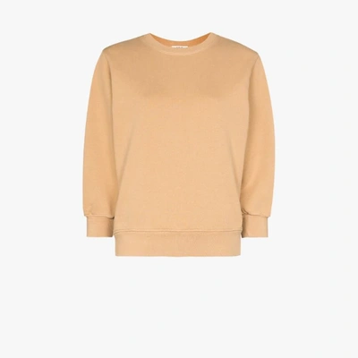 Shop Agolde Neutrals Thora Cropped Sleeve Sweatshirt