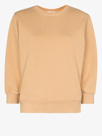 Shop Agolde Neutrals Thora Cropped Sleeve Sweatshirt