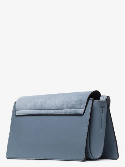 Shop Chloé Blue Faye Small Leather Shoulder Bag