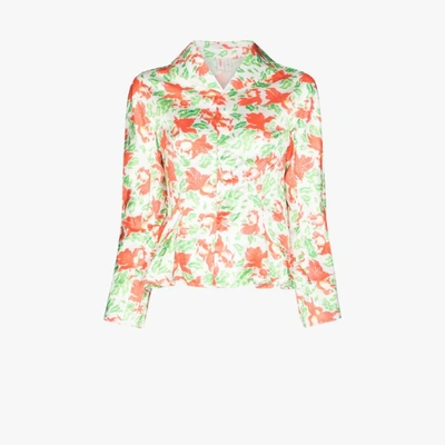 Yuhan Wang Chun Goldfish Print Blouse In White
